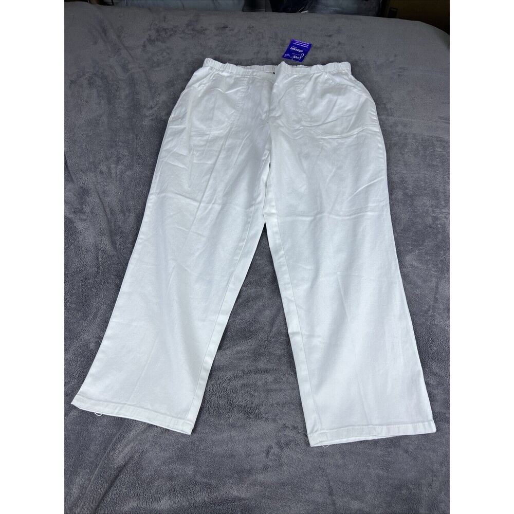 JMS Just My Size Women's Pull On White Pants Size 2XL Mid Rise 2 Pocket - Picture 2 of 8